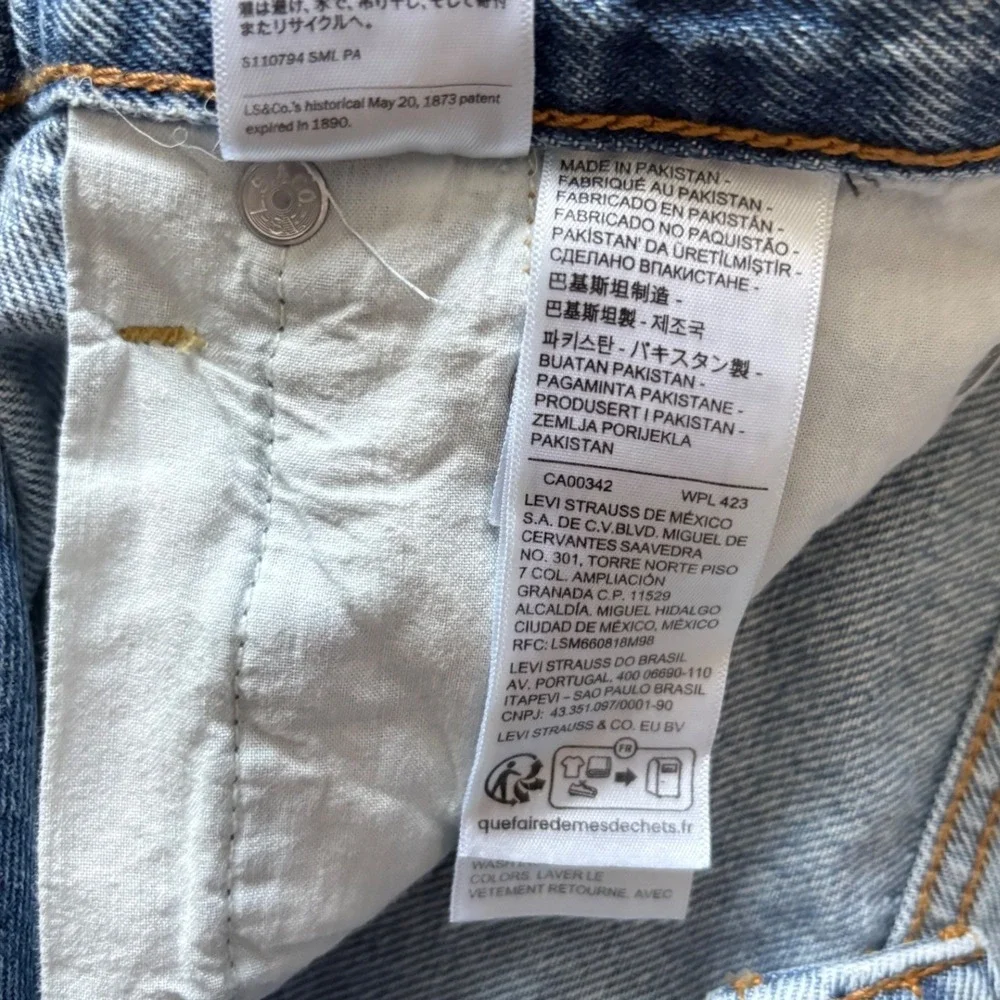 Levi's Jeans Women Size 26 Blue Ribcage Wide Leg High Rise Denim Skater Pants - Picture 10 of 10